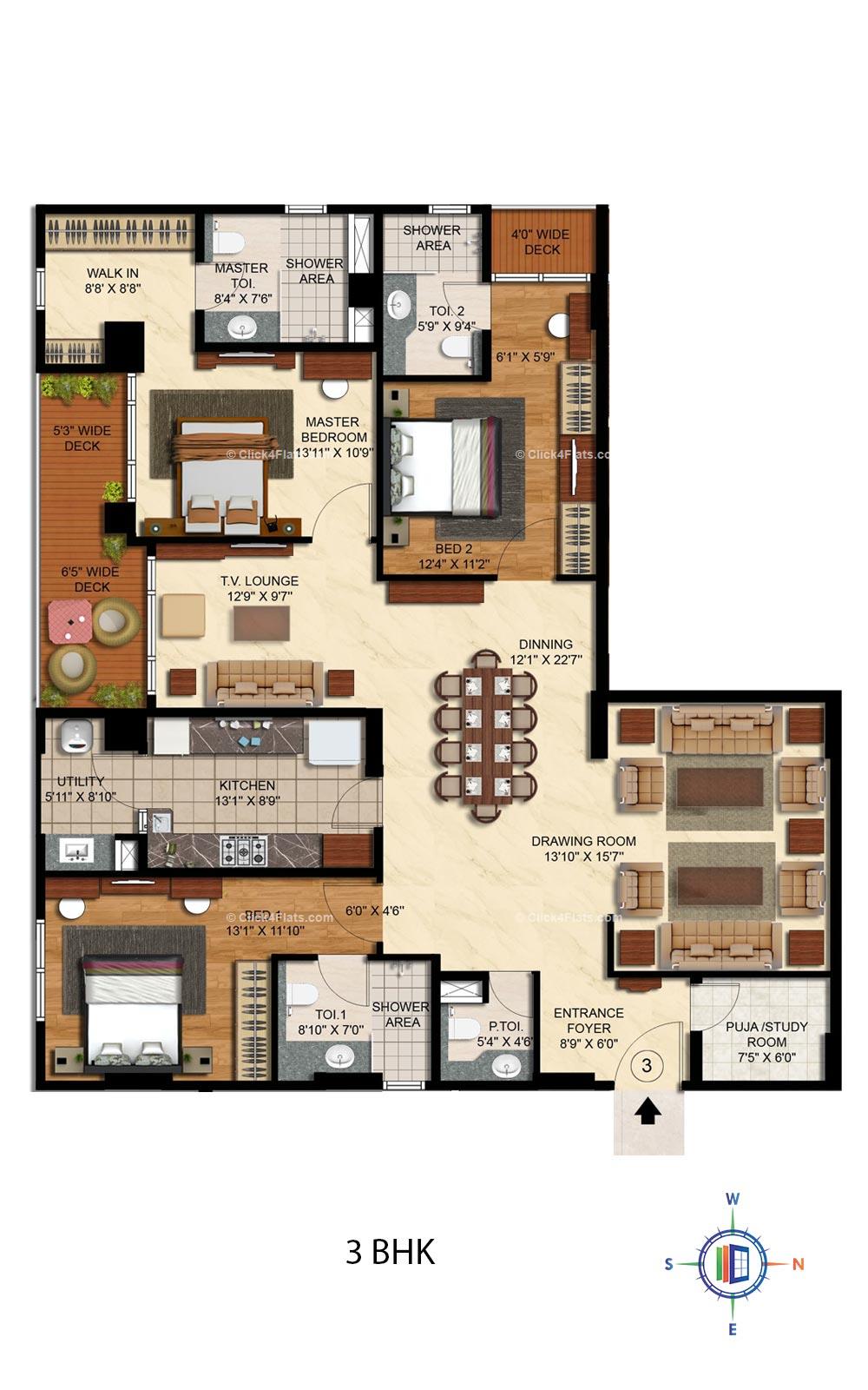 The Legend 3 BHK 2710 square feet