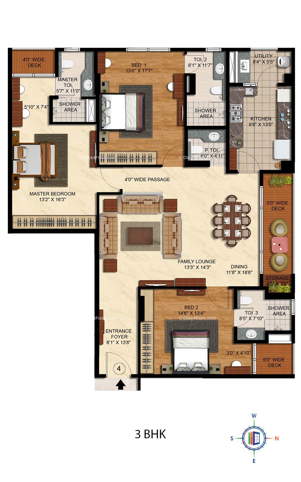 The Legend 3 BHK 2680 square feet