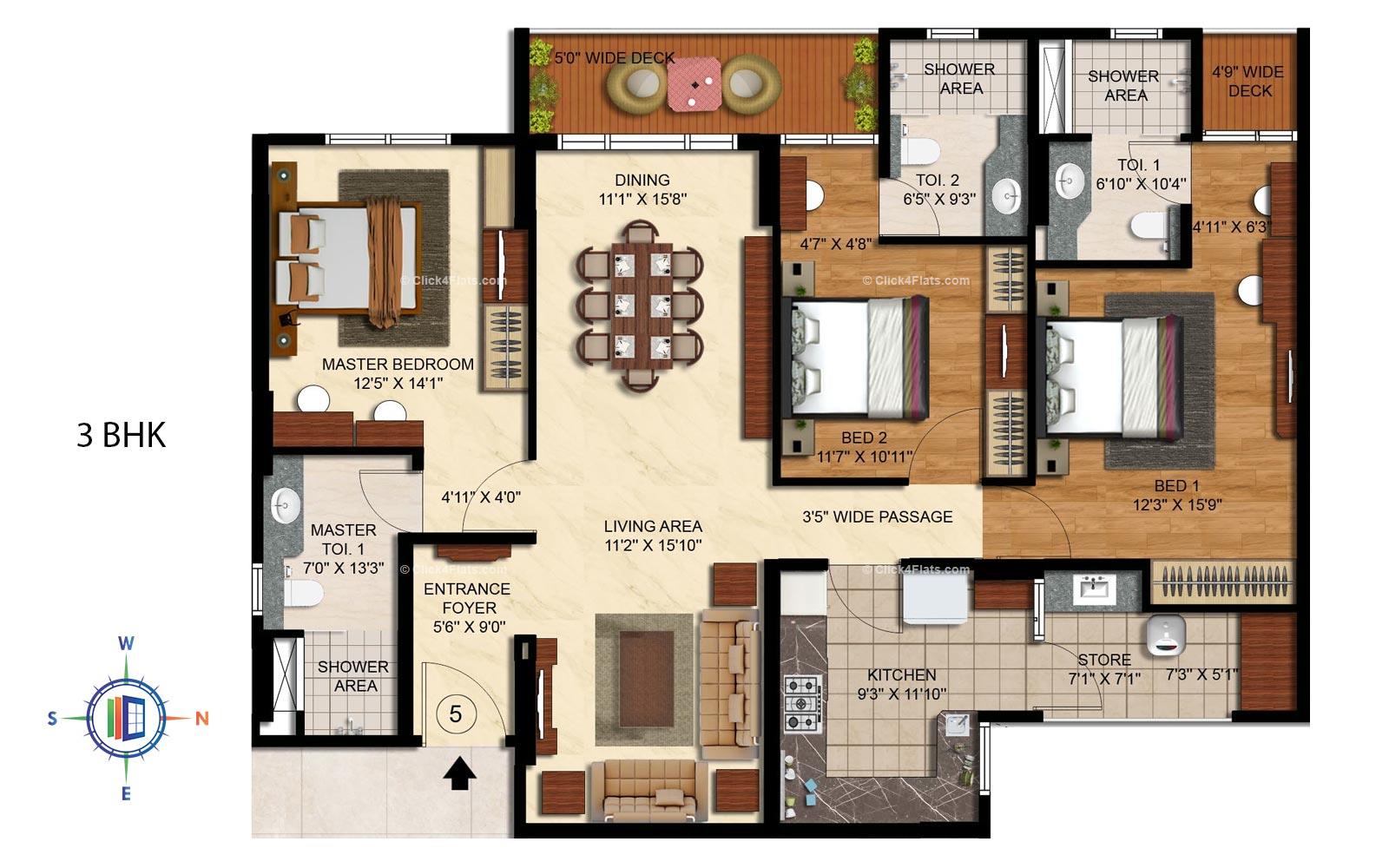 The Legend 3 BHK 2190 square feet