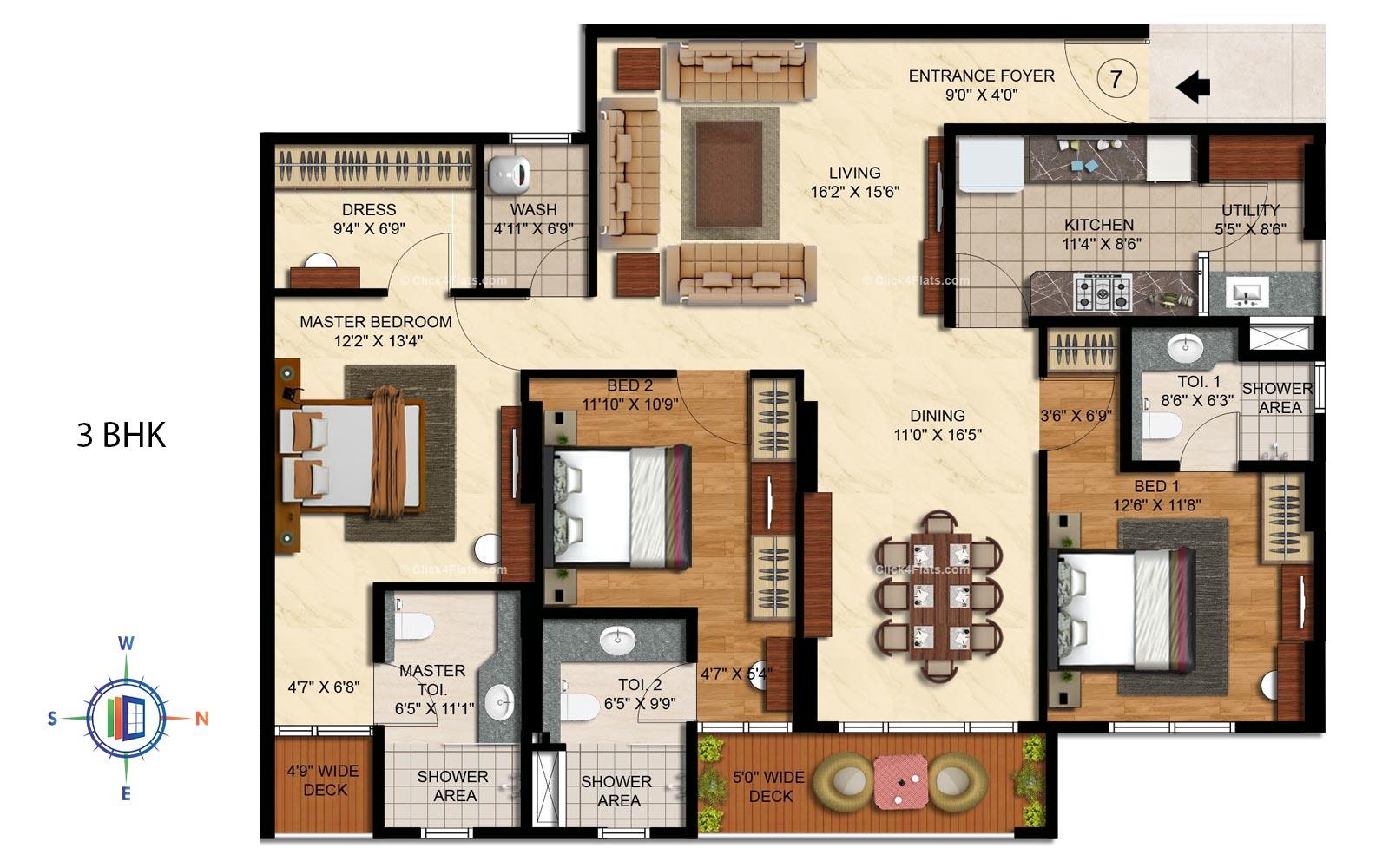 The Legend 3 BHK 2230 square feet