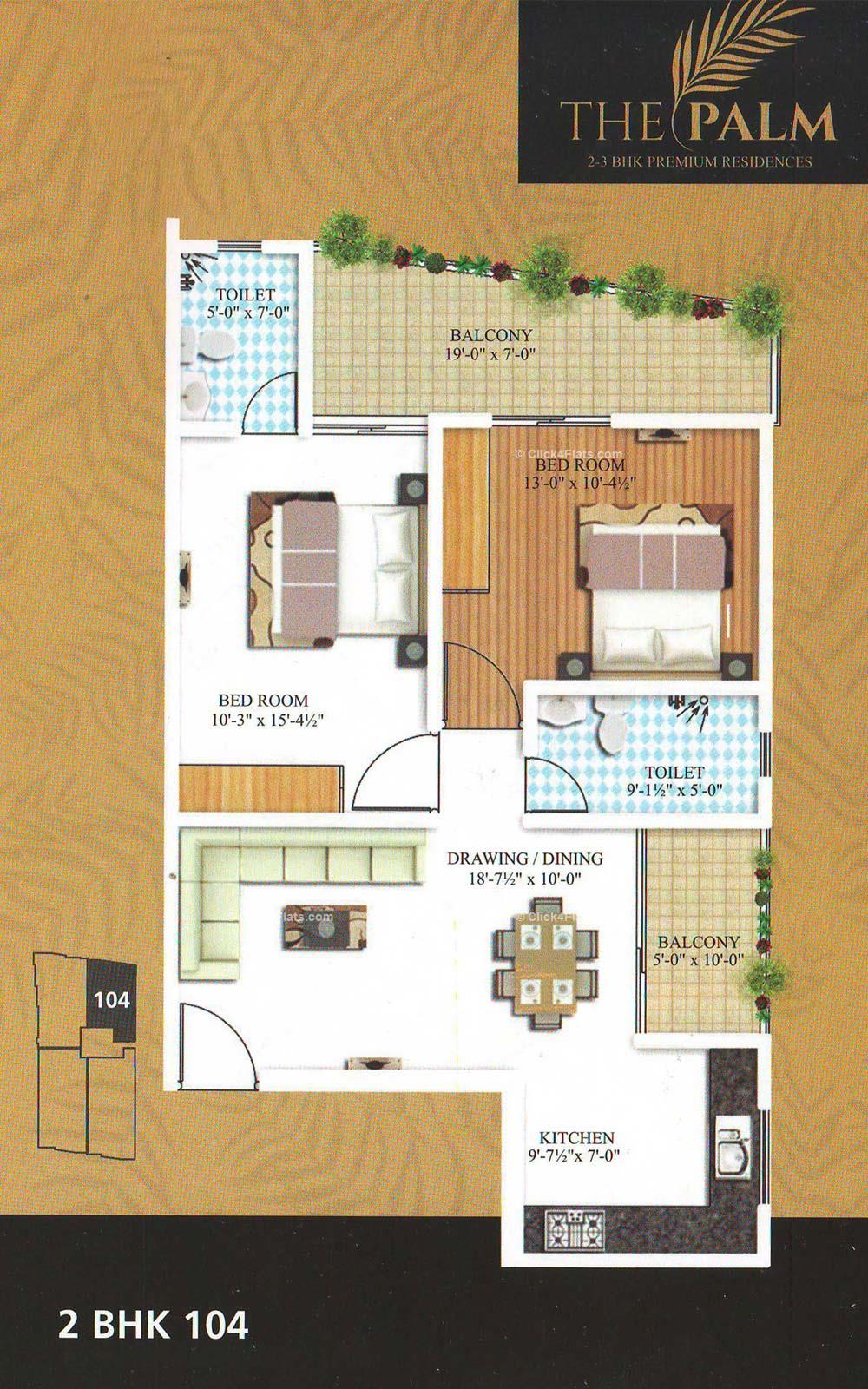 The Palm 2 BHK 