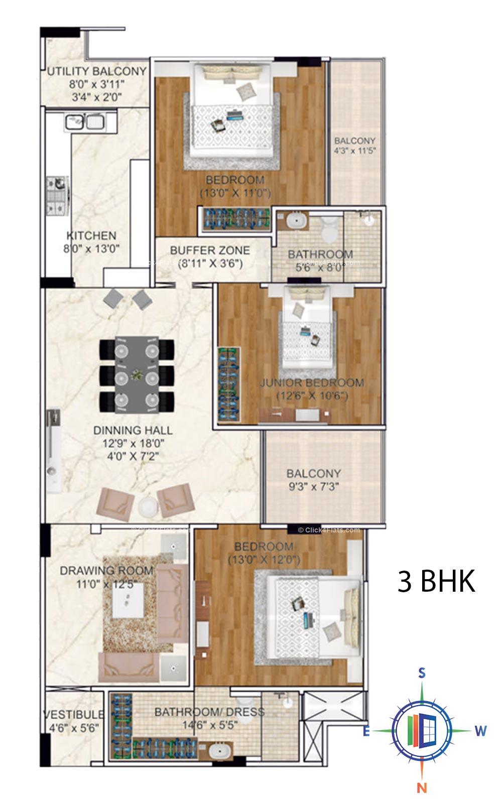 The Savoye - DND Group 3 BHK 