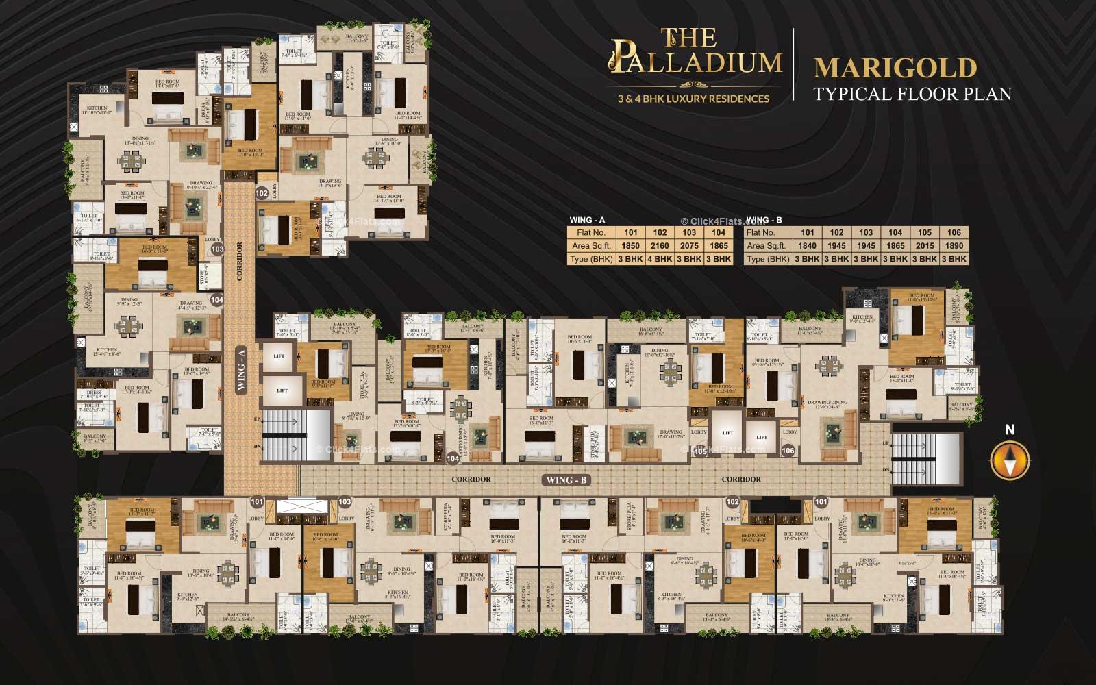 The Palladium Marigold Typical Floor Plan