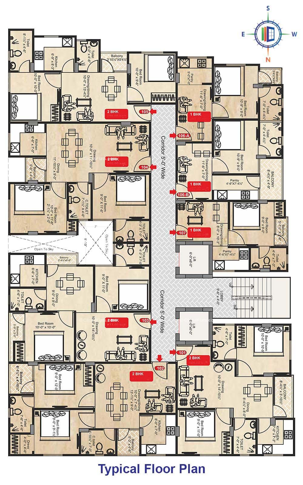 UDB Rakshak Typical Floor Plan