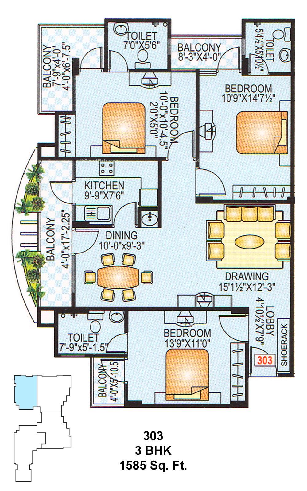 Vaibhav Paradise 3 BHK 