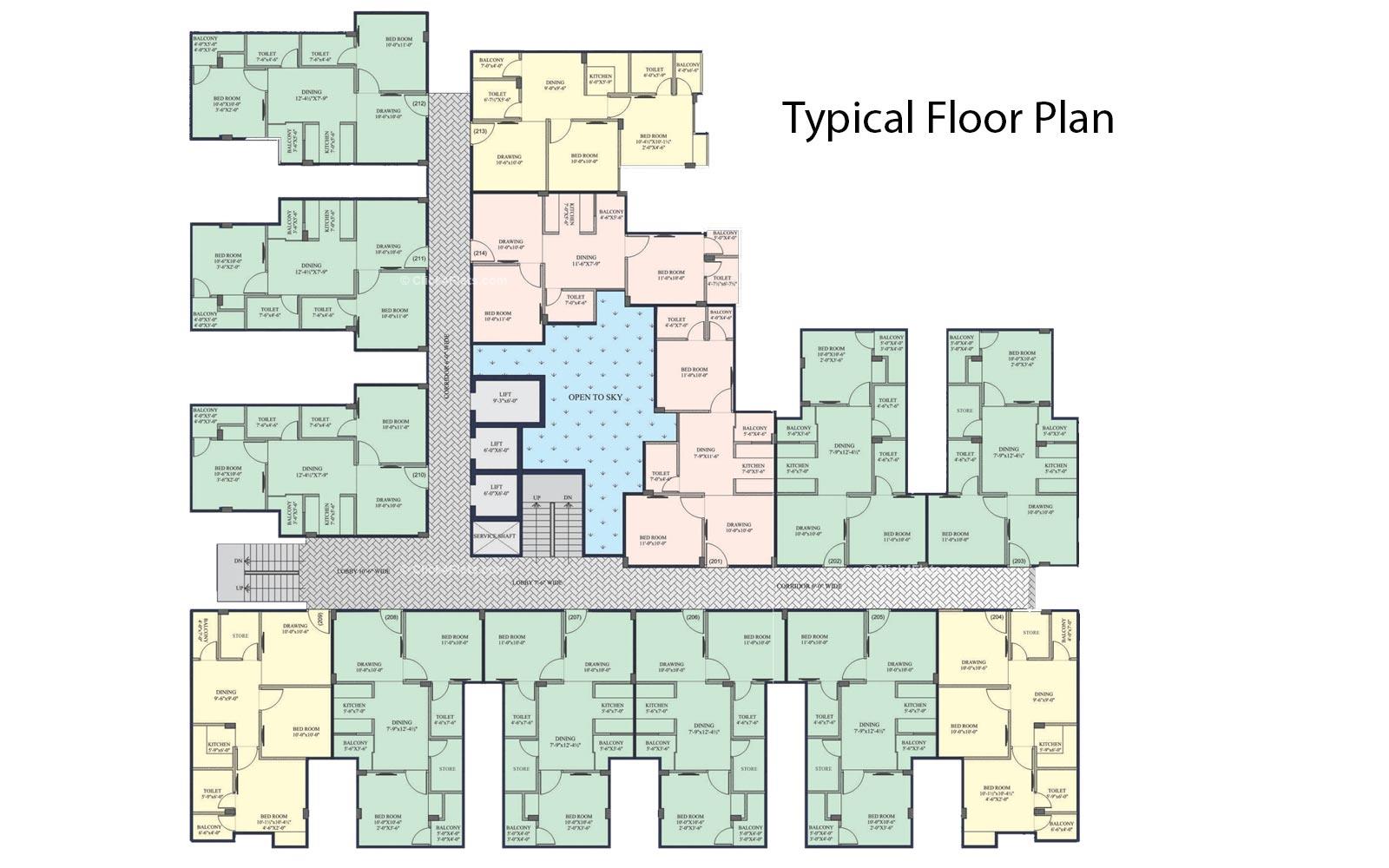 Virat Vaishali Homes Typical Floor Plan