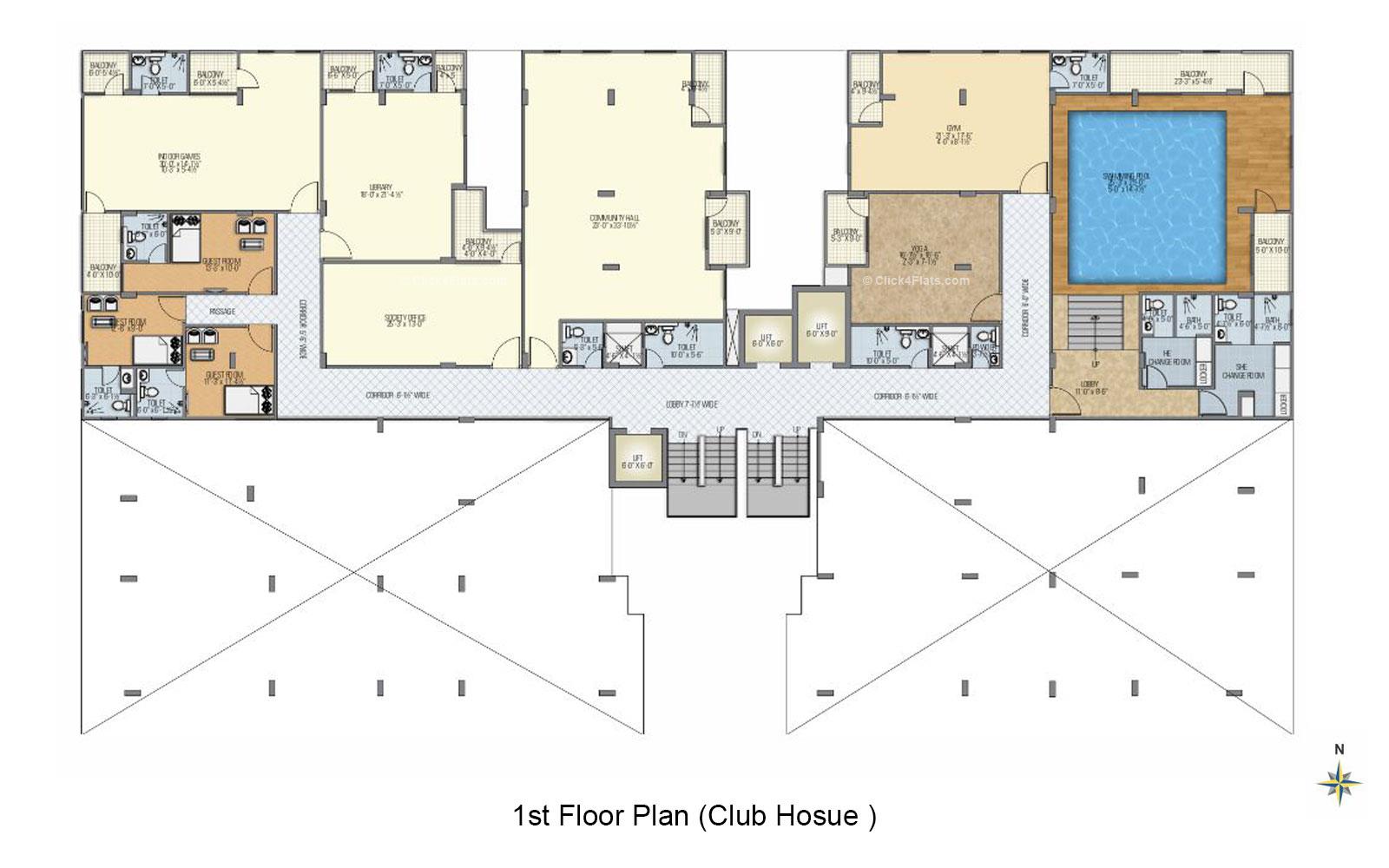 Vishwaas Aashiyana 1st Floor Plan (Club House)