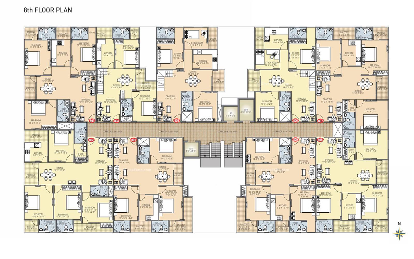 Vishwaas Aashiyana 8th Floor Plan