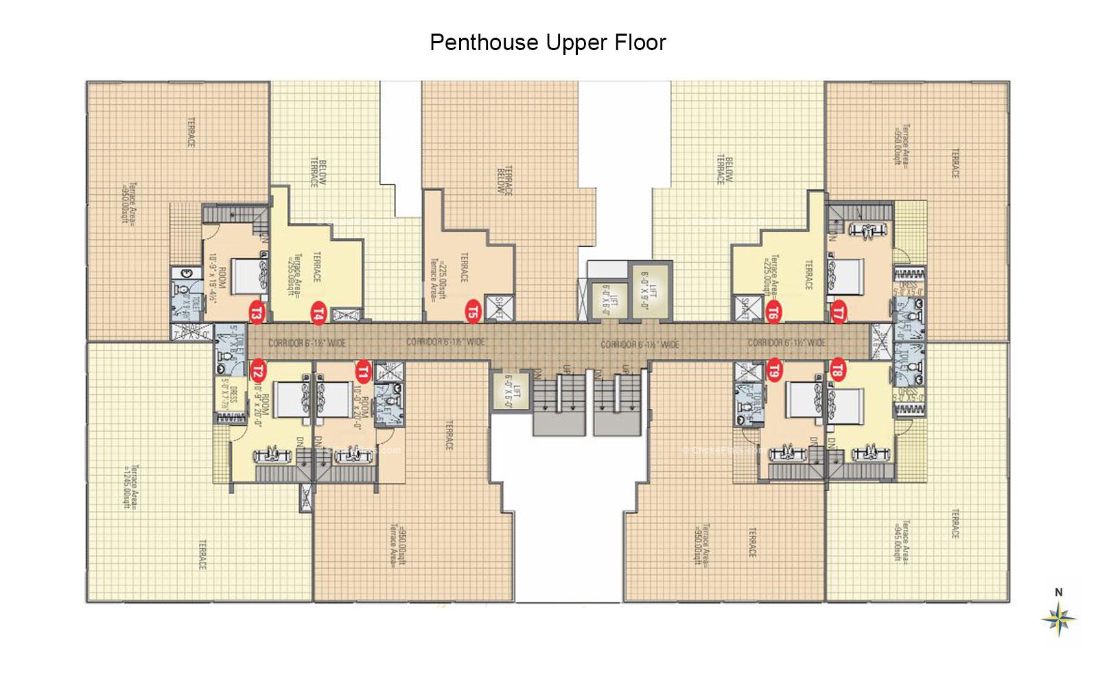 Vishwaas Aashiyana Terrace Floor Plan (Upper Penthouse Floor)