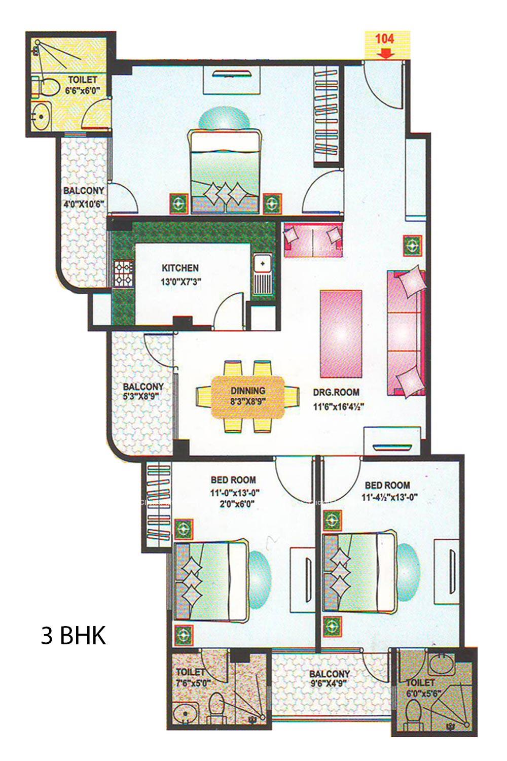 Yuvraj Apartments 3 BHK 