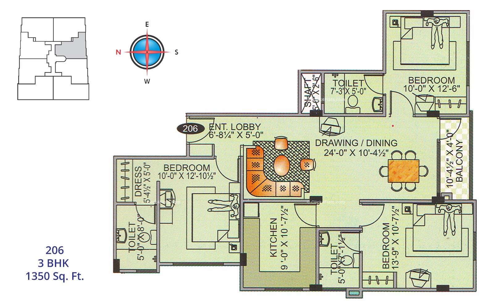 Paradise Regency 3 BHK 