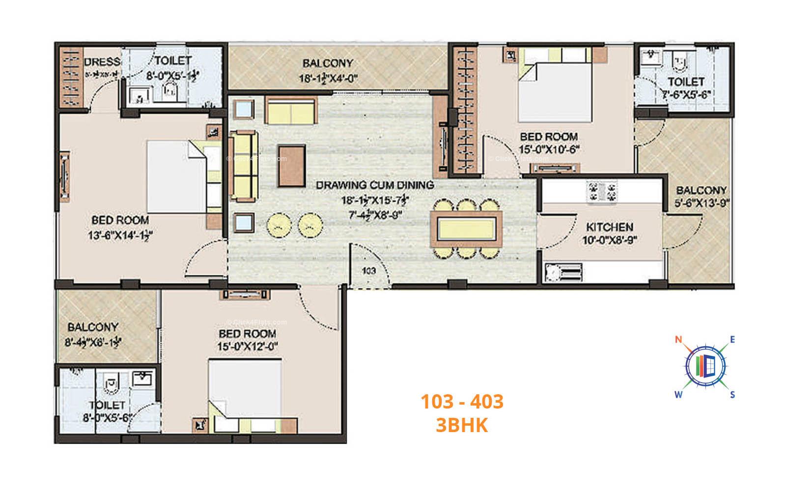 SSBC Su Prem 3 BHK 